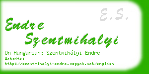 endre szentmihalyi business card